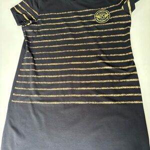 Karl Lagerfeld Black Dress with Gold Stripes
